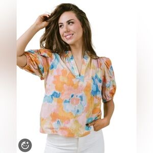 Laroque Alix Blouse In Paint Paillete Anthropologie Sz S